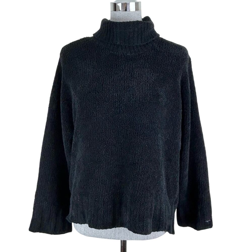 Vintage Columbia Cozy Fuzzy Black Turtleneck Sweater